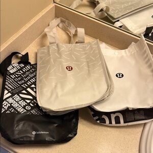 Lululemon Tote Bag Set - Black, White, Gray